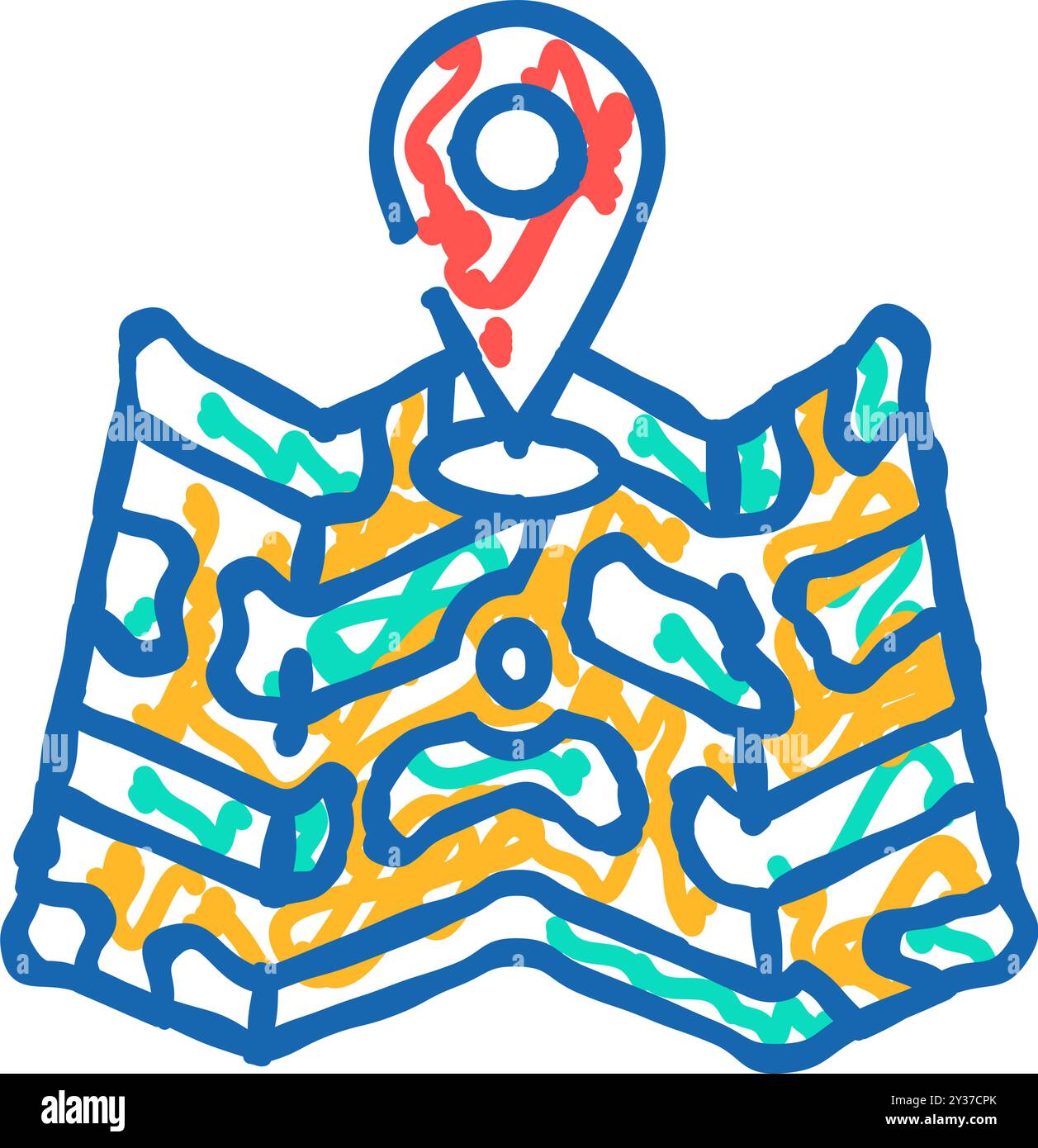 map pointer gps icon doodle illustration Stock Vector Image & Art - Alamy