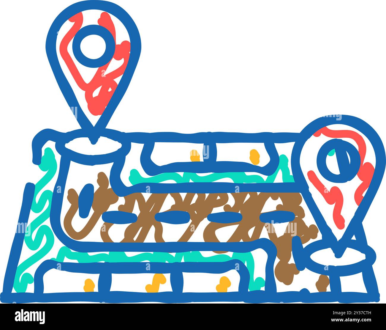 map pointer delivery icon doodle illustration Stock Vector Image & Art ...