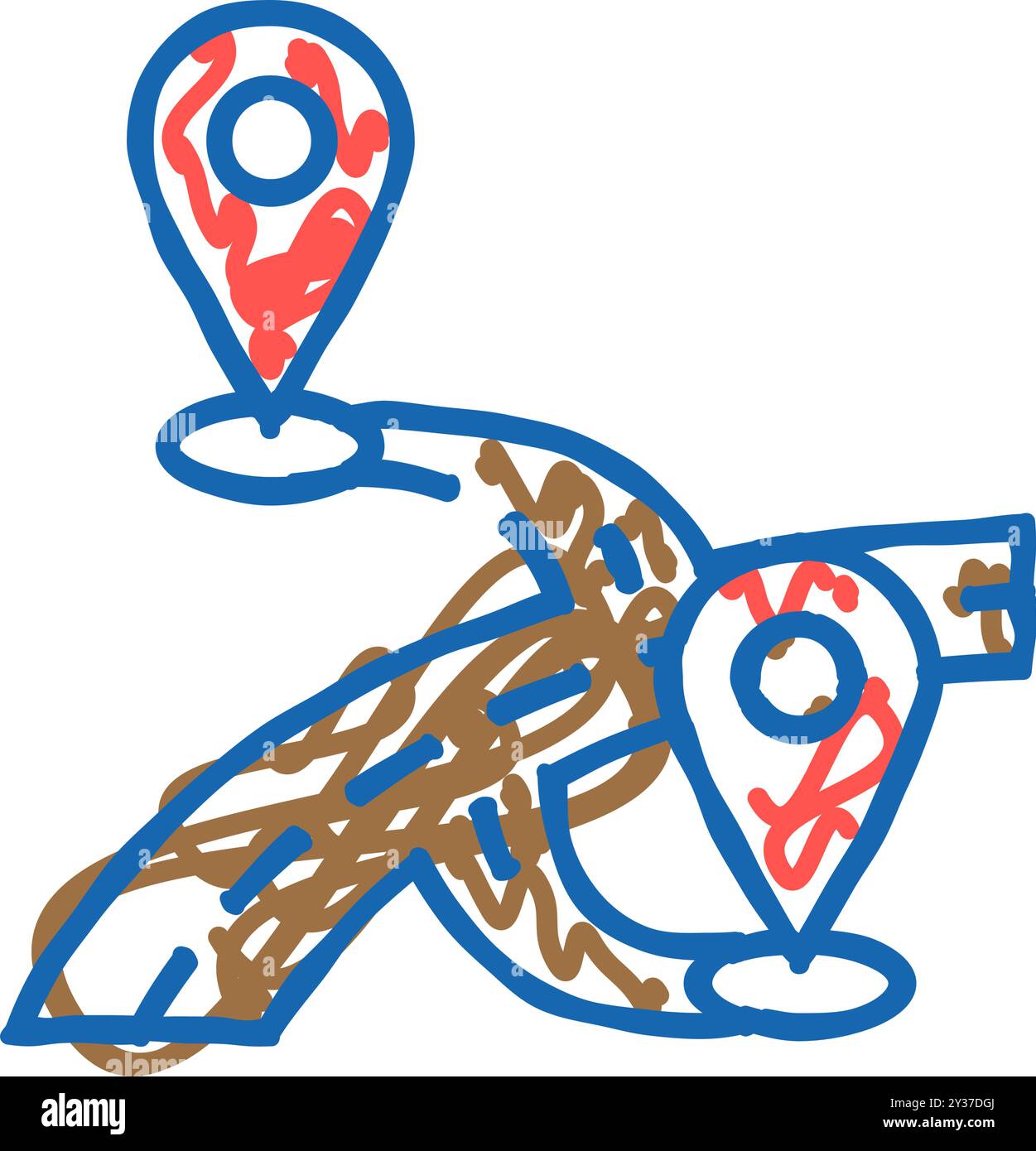 map pointer place icon doodle illustration Stock Vector Image & Art - Alamy