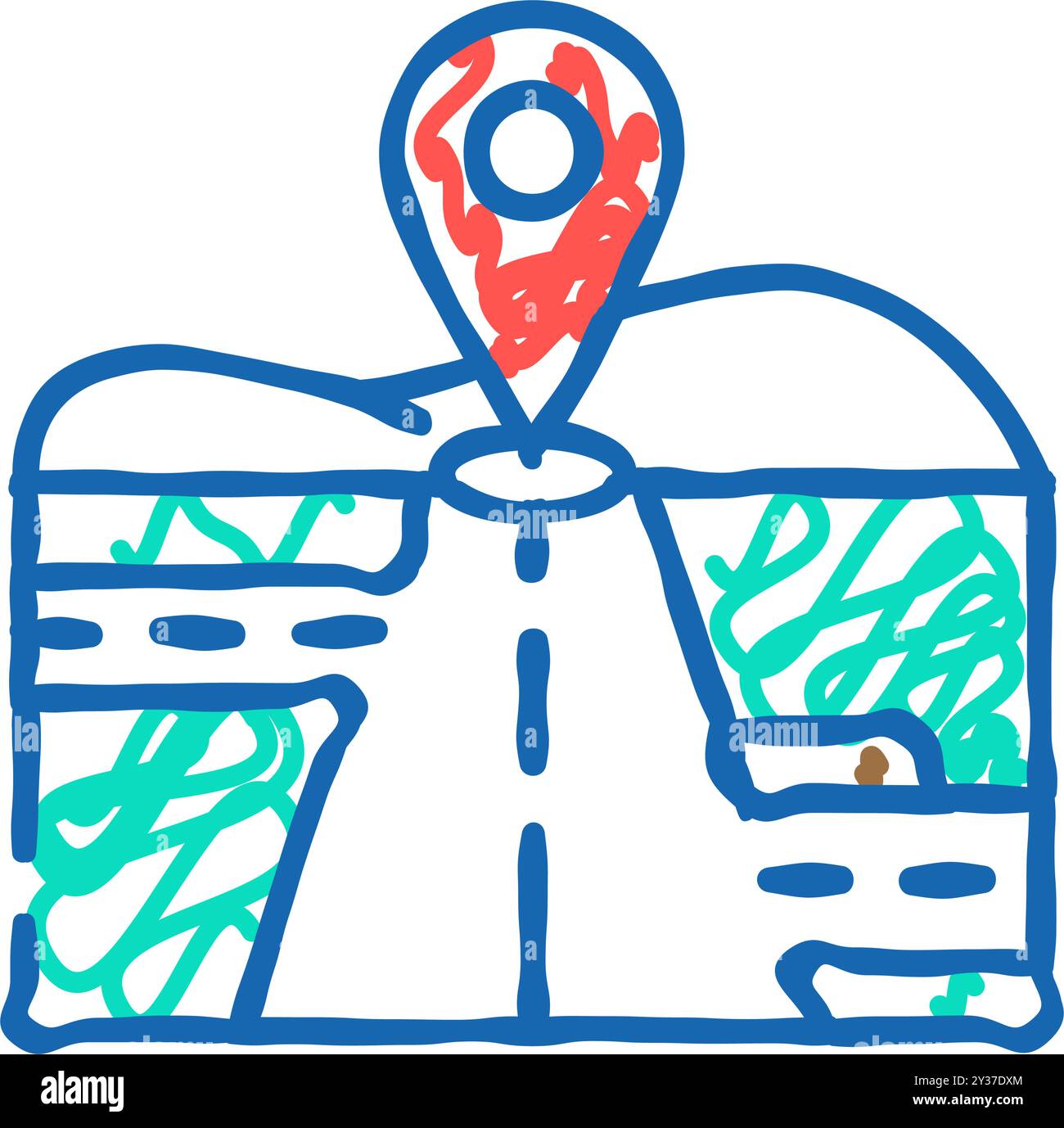 map pointer courier icon doodle illustration Stock Vector Image & Art ...
