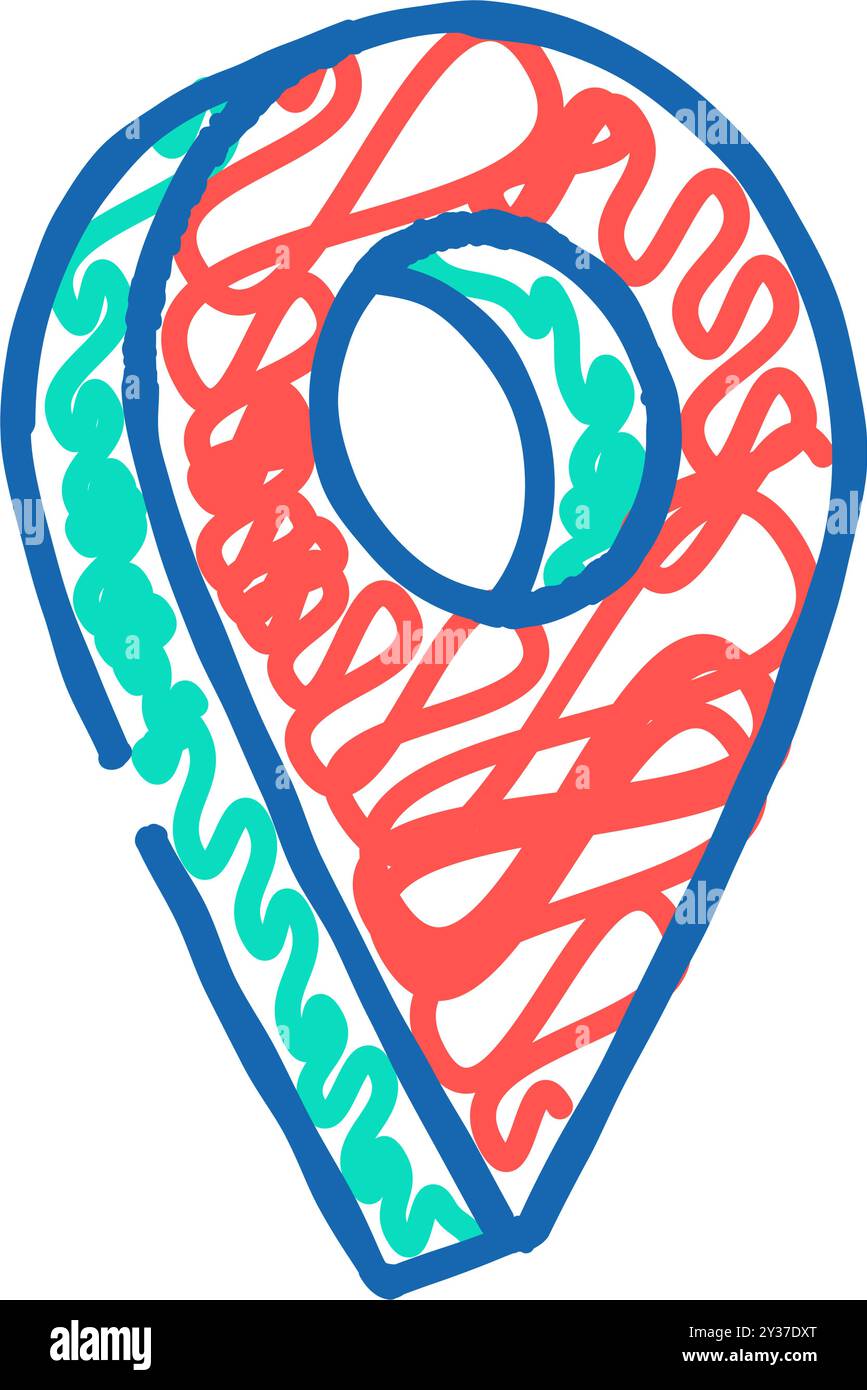 red pointer map location icon doodle illustration Stock Vector Image ...