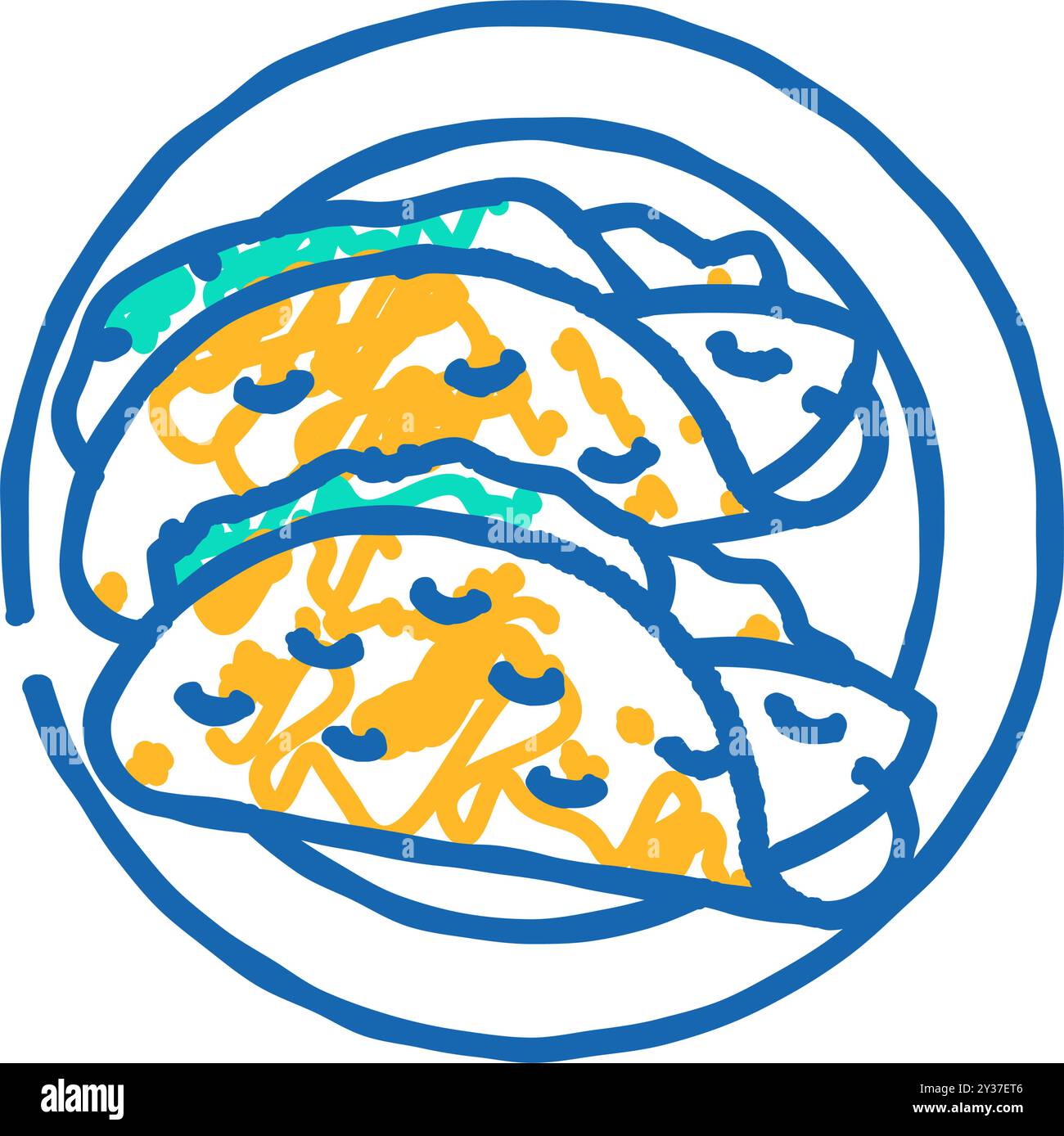 fish taco sea cuisine icon doodle illustration Stock Vector Image & Art ...