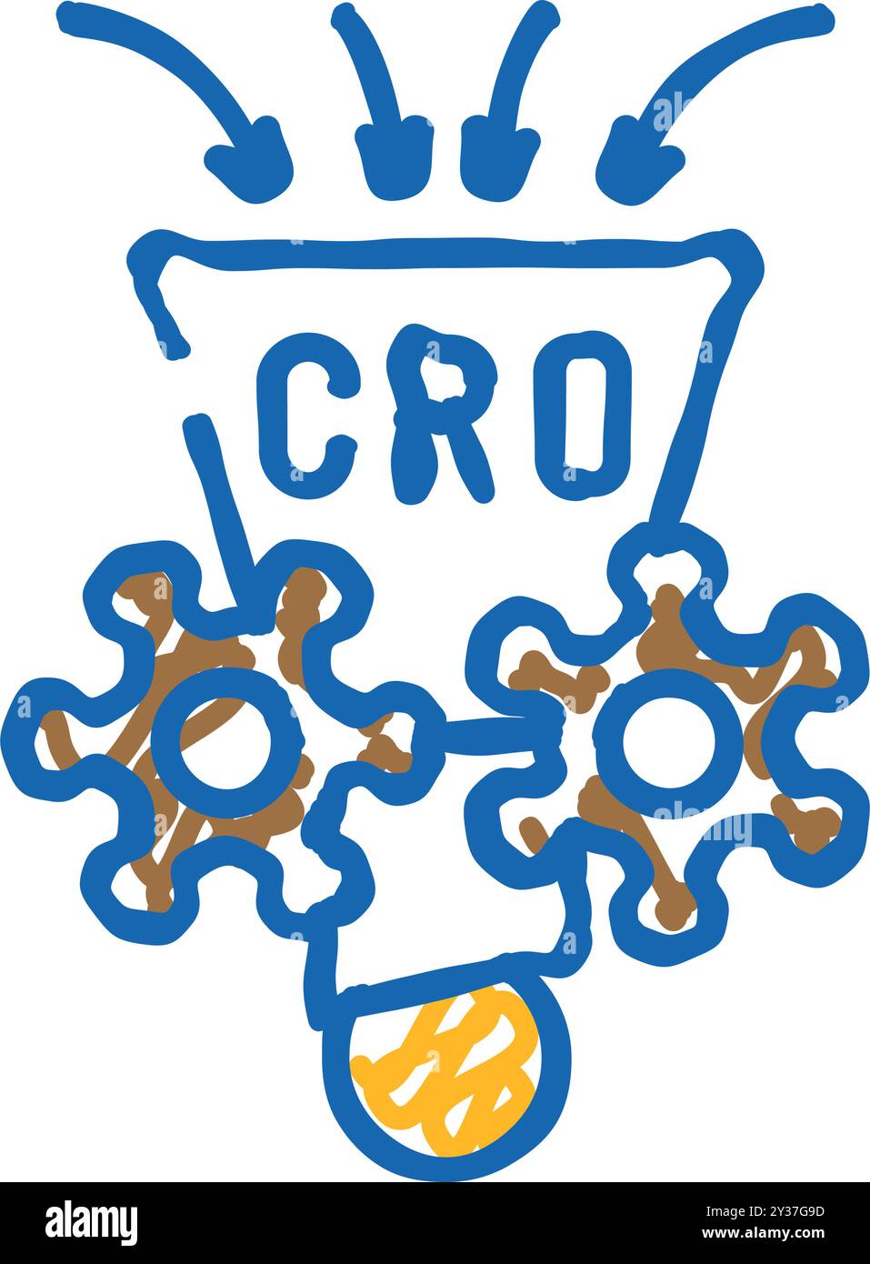 conversion rate optimization cro icon doodle illustration Stock Vector ...