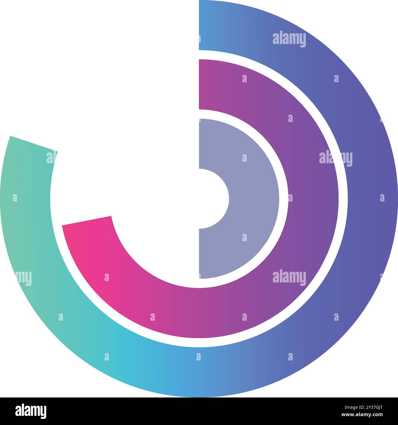 Abstract circle chart showing market share with gradient colors Stock Vector