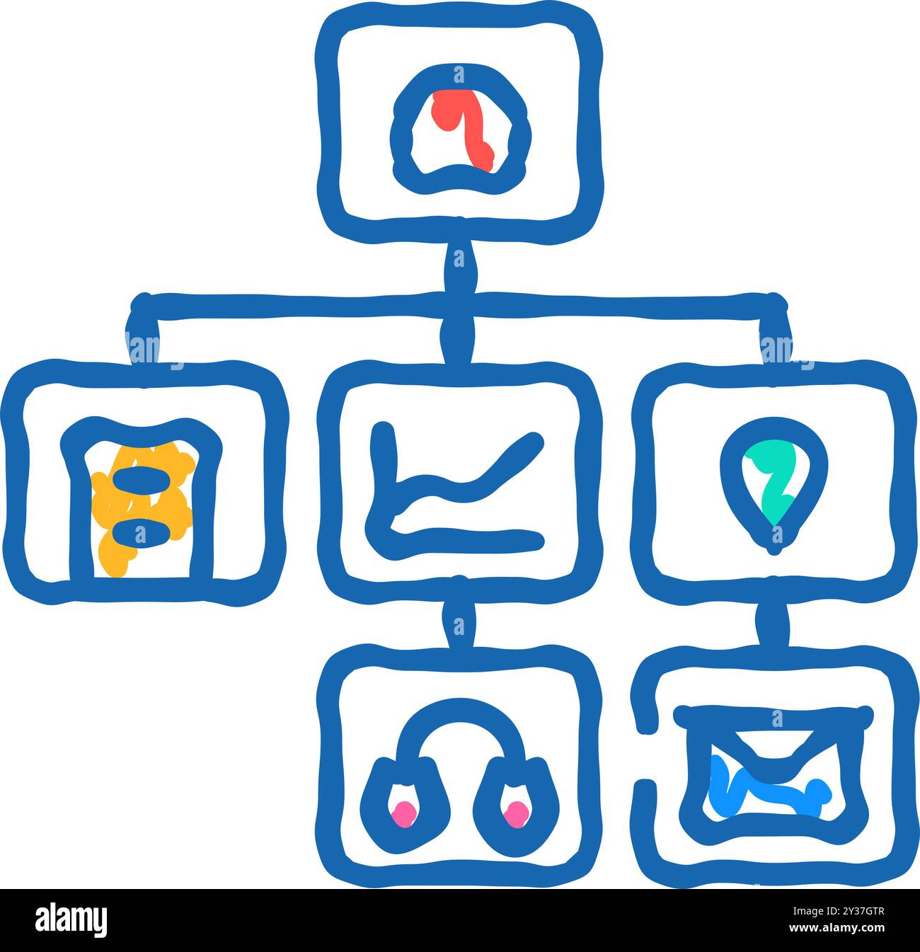 information architecture ux ui design icon doodle illustration Stock ...