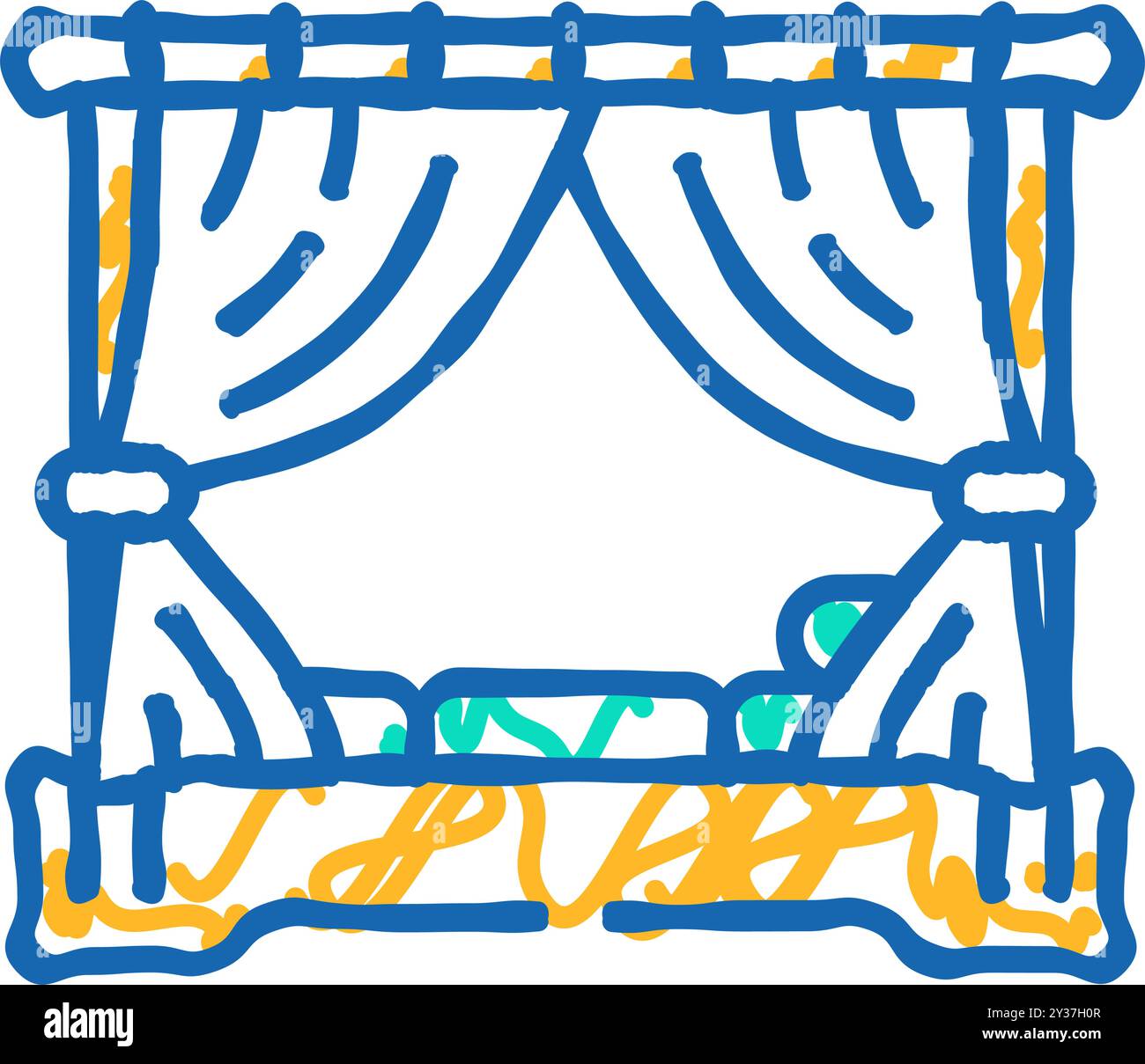 canopy bed outdoor furniture icon doodle illustration Stock Vector ...