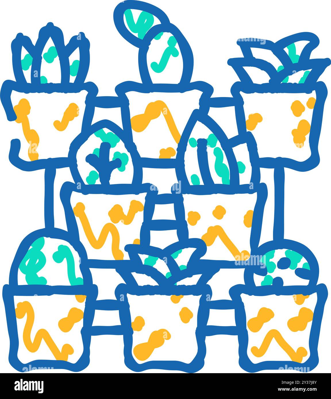 vertical gardening urban icon doodle illustration Stock Vector Image ...