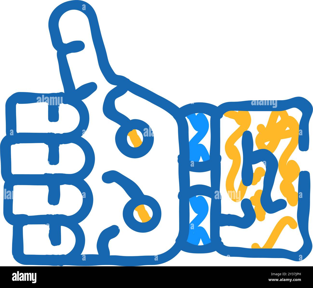 thumb up robot hand gesture icon doodle illustration Stock Vector Image ...