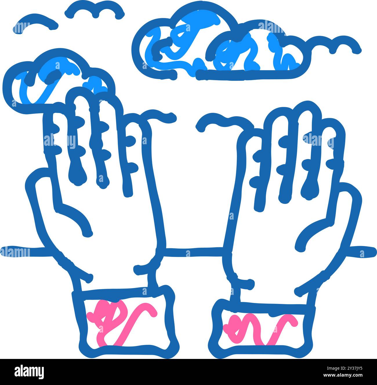 hand reaching sky progress icon doodle illustration Stock Vector Image ...