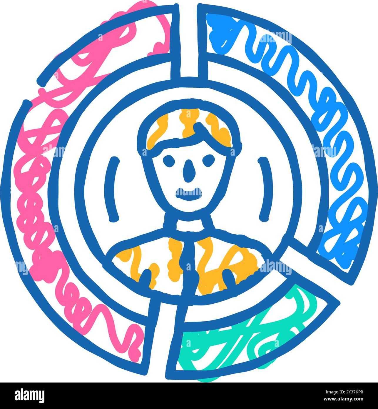 customer segmentation business process icon doodle illustration Stock ...