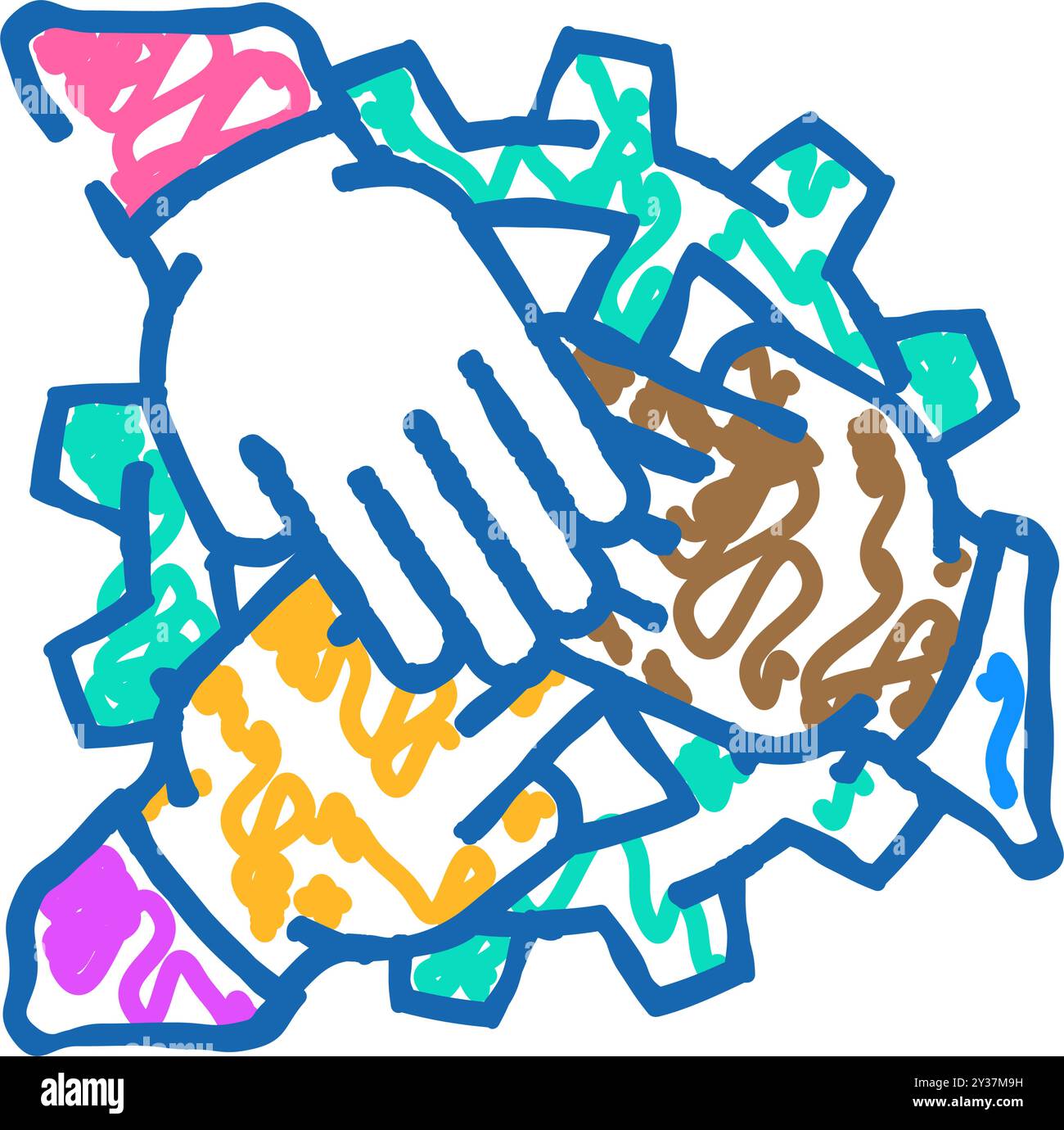 employee engagement business process icon doodle illustration Stock ...