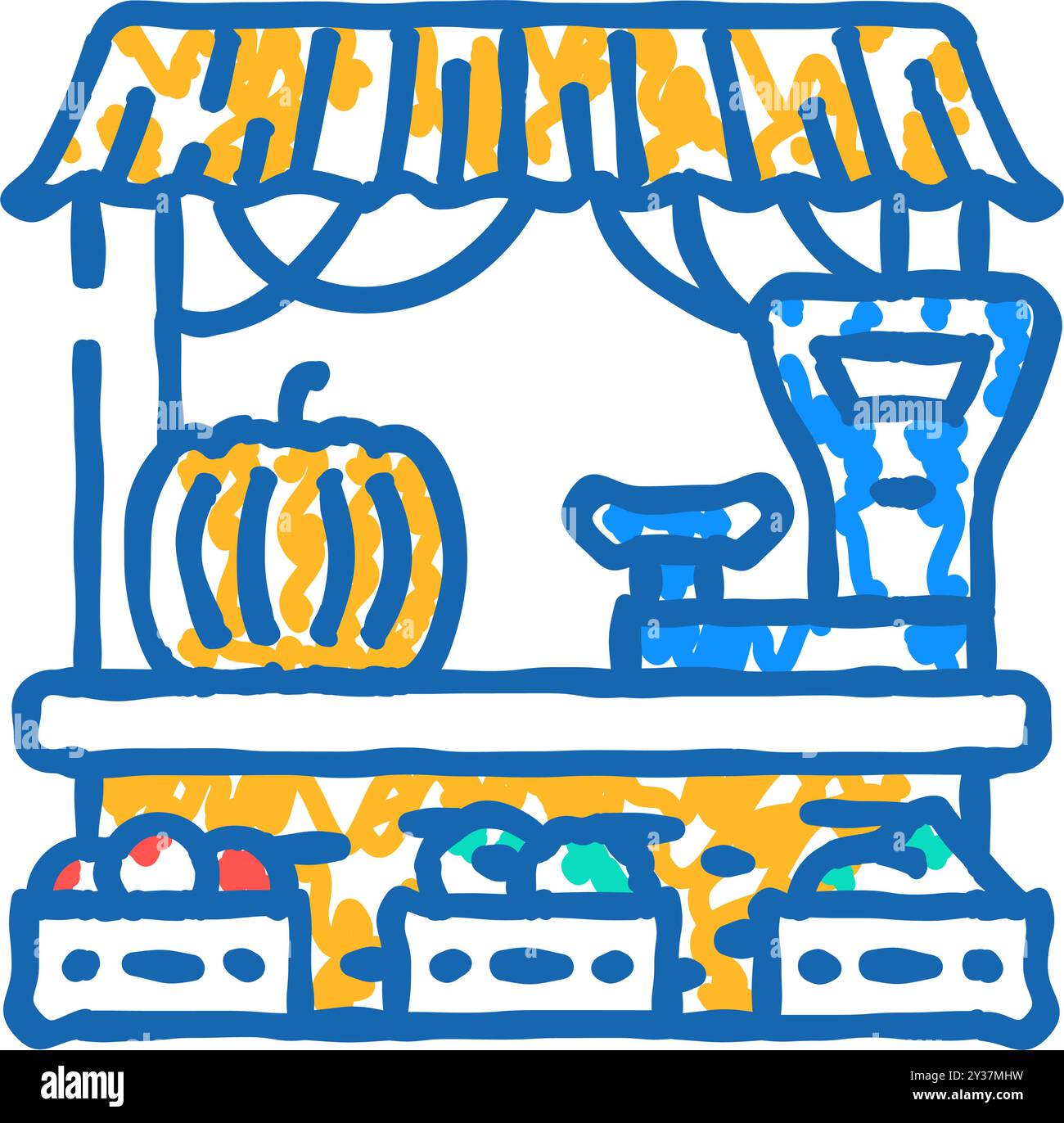 farmers market autumn icon doodle illustration Stock Vector Image & Art ...