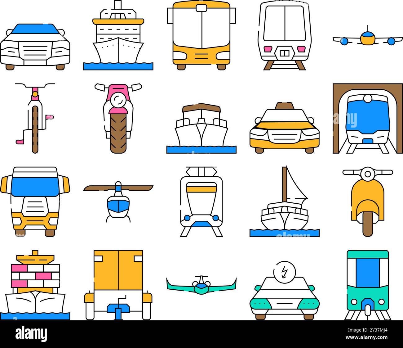 transport transportation car icons set vector Stock Vector Image & Art ...