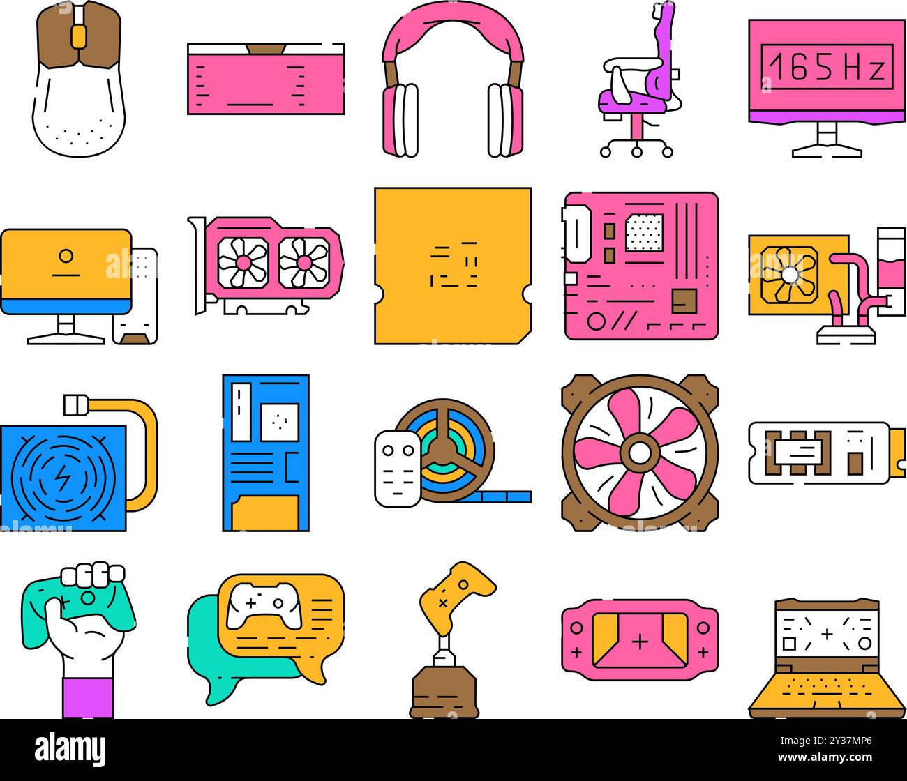 game pc computer gaming icons set vector Stock Vector Image & Art - Alamy