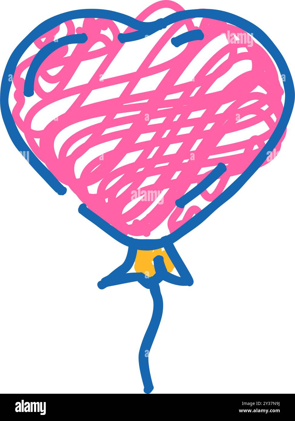 heart balloon love icon doodle illustration Stock Vector Image & Art ...