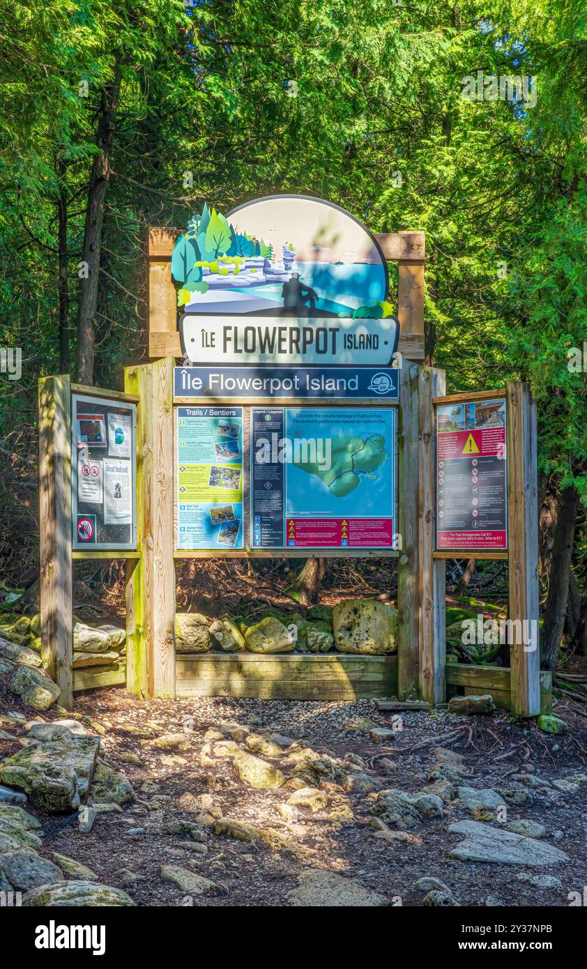Flowerpot Island is part of the - Flowerpot Island Is Part Of The Fathom Five National Marine Park Features Hiking Trails Along The Rugged Shoreline Including One To Its Famous Flower 2Y37NPB 
