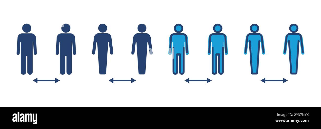 Social distance icon vector. social distancing icon. self quarantine ...