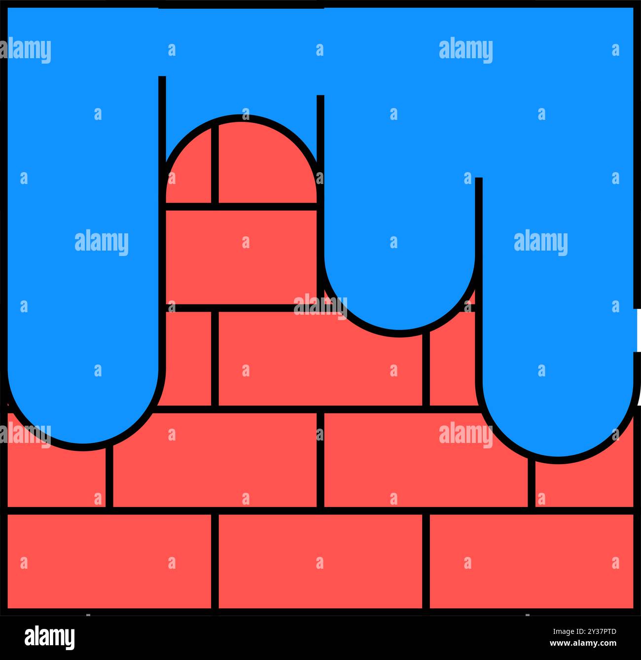 painting brick wall icon color illustration Stock Vector Image & Art ...