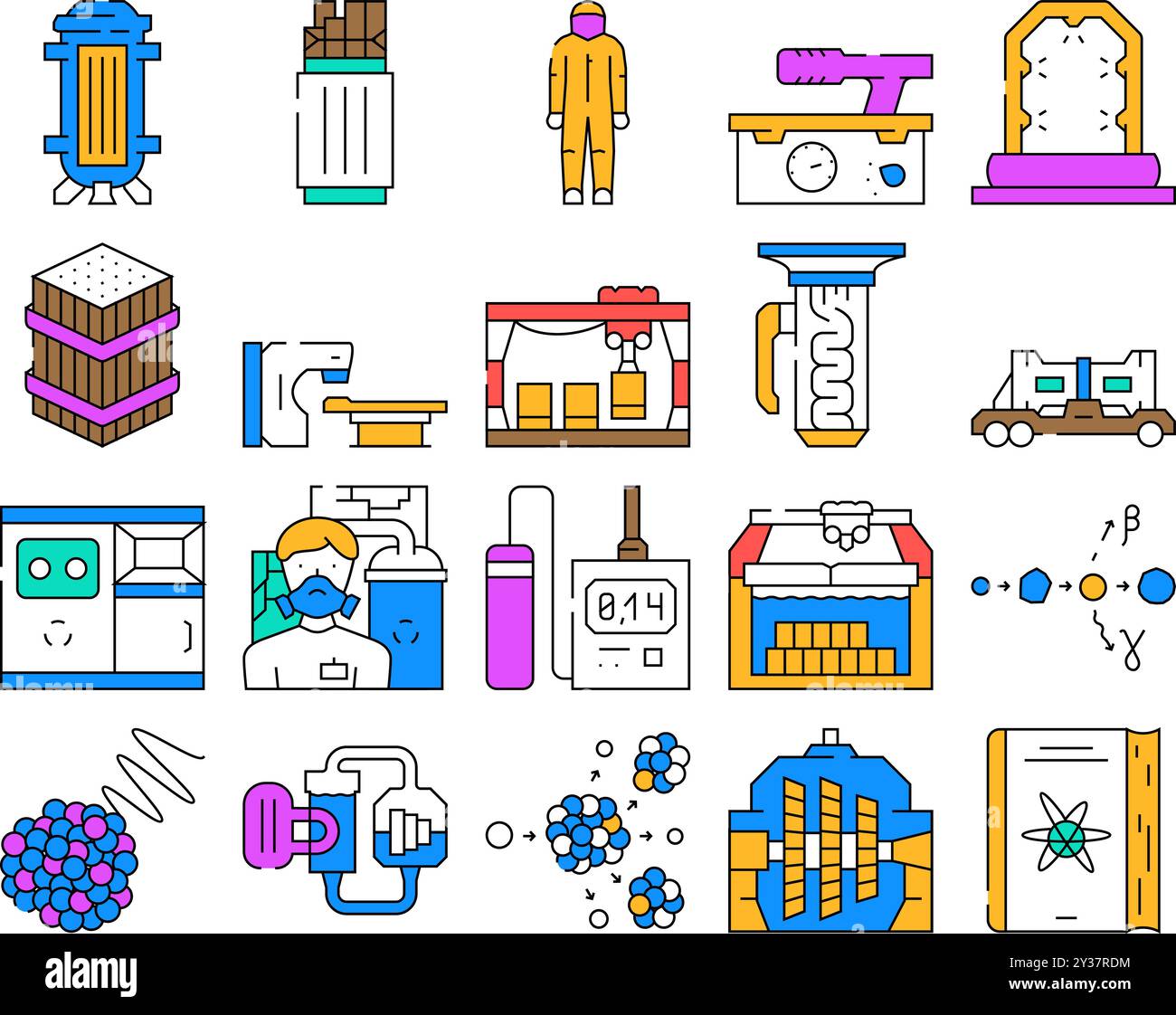 nuclear energy power reactor icons set vector Stock Vector Image & Art ...