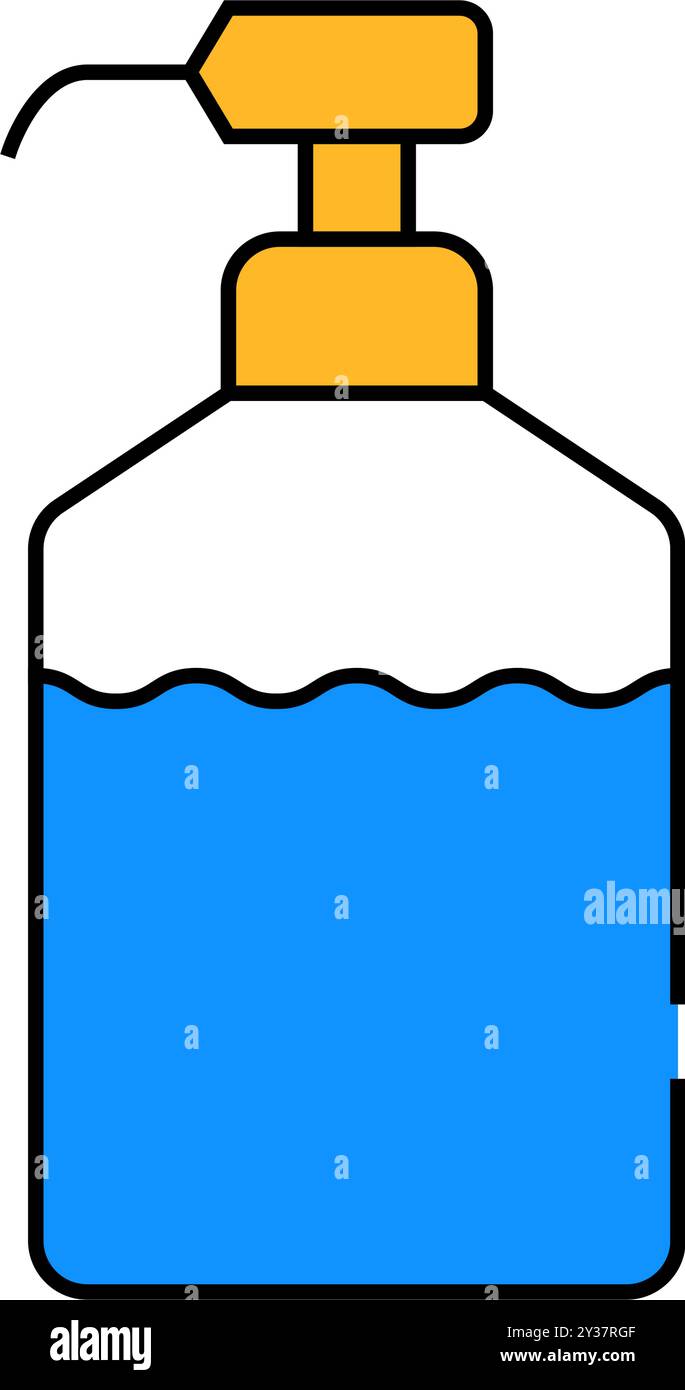 disinfectant bottle with pump icon color illustration Stock Vector ...