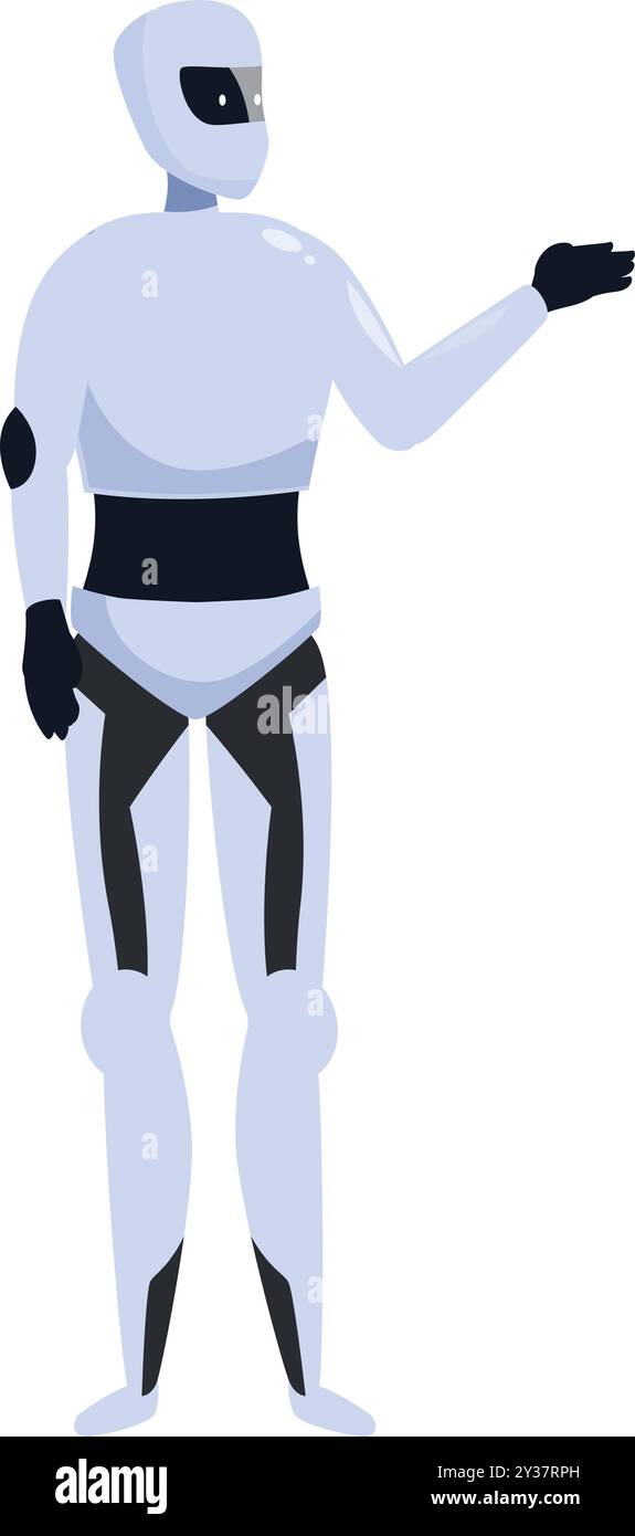 Modern robot making presentation gesture with hand Stock Vector