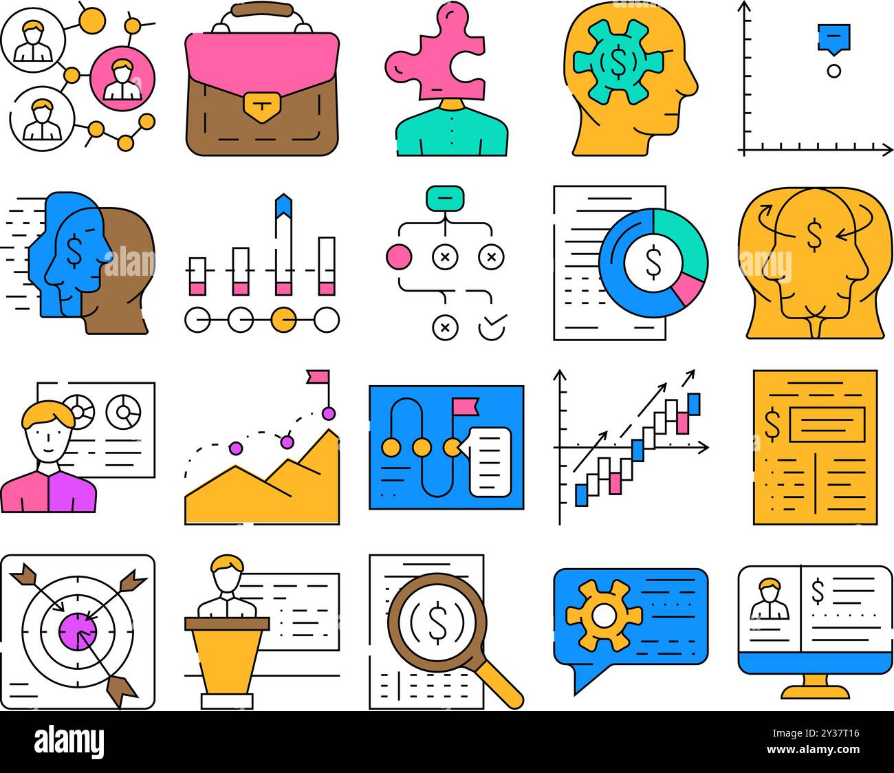Business Consultant Advicing Icons Set Vector Stock Vector Image & Art ...