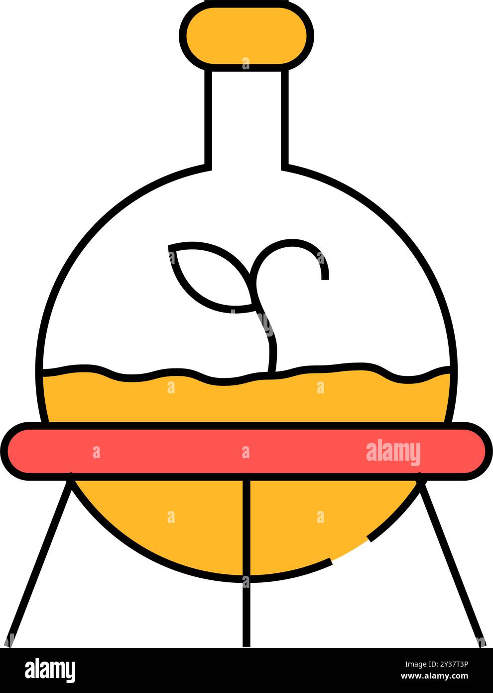 laboratory growth plant in flask icon color illustration Stock Vector ...