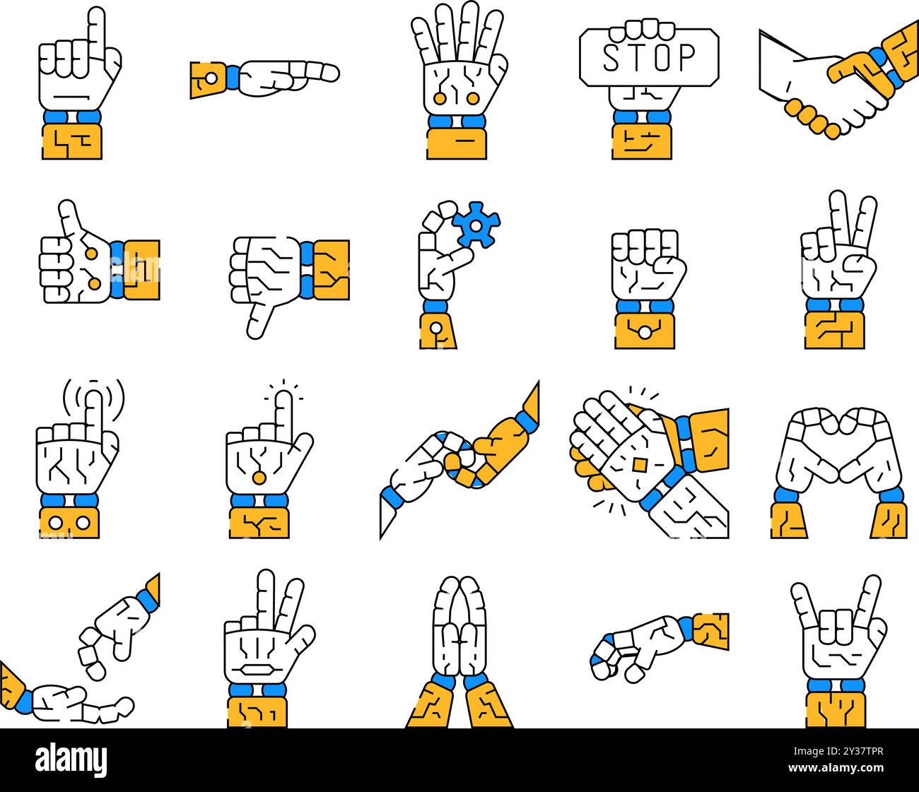 hand robot technology icons set vector Stock Vector Image & Art - Alamy