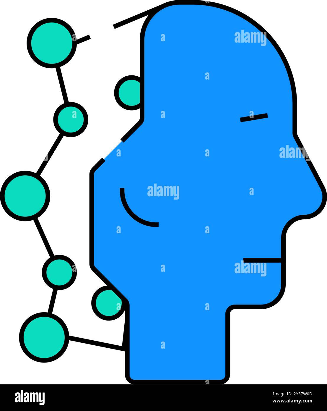 robot head artificial intelligence icon color illustration Stock Vector ...