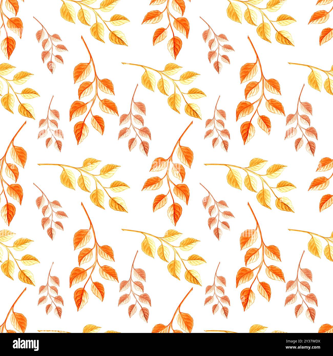 Fall Fill Pattern Autumn leaves seamless pattern. Fall foliage botanical background for ...
