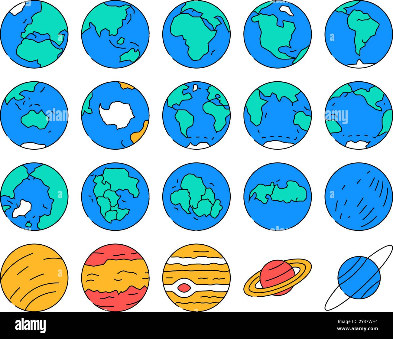 earth world globe planet icons set vector Stock Vector Image & Art - Alamy