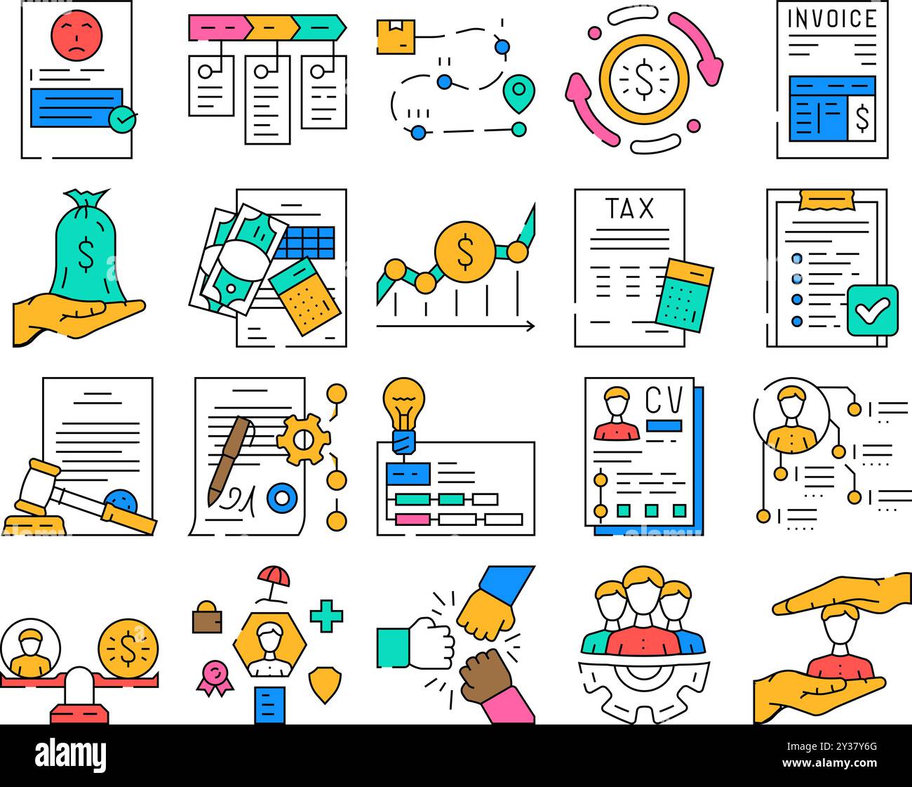 business process technology icons set vector Stock Vector Image & Art ...