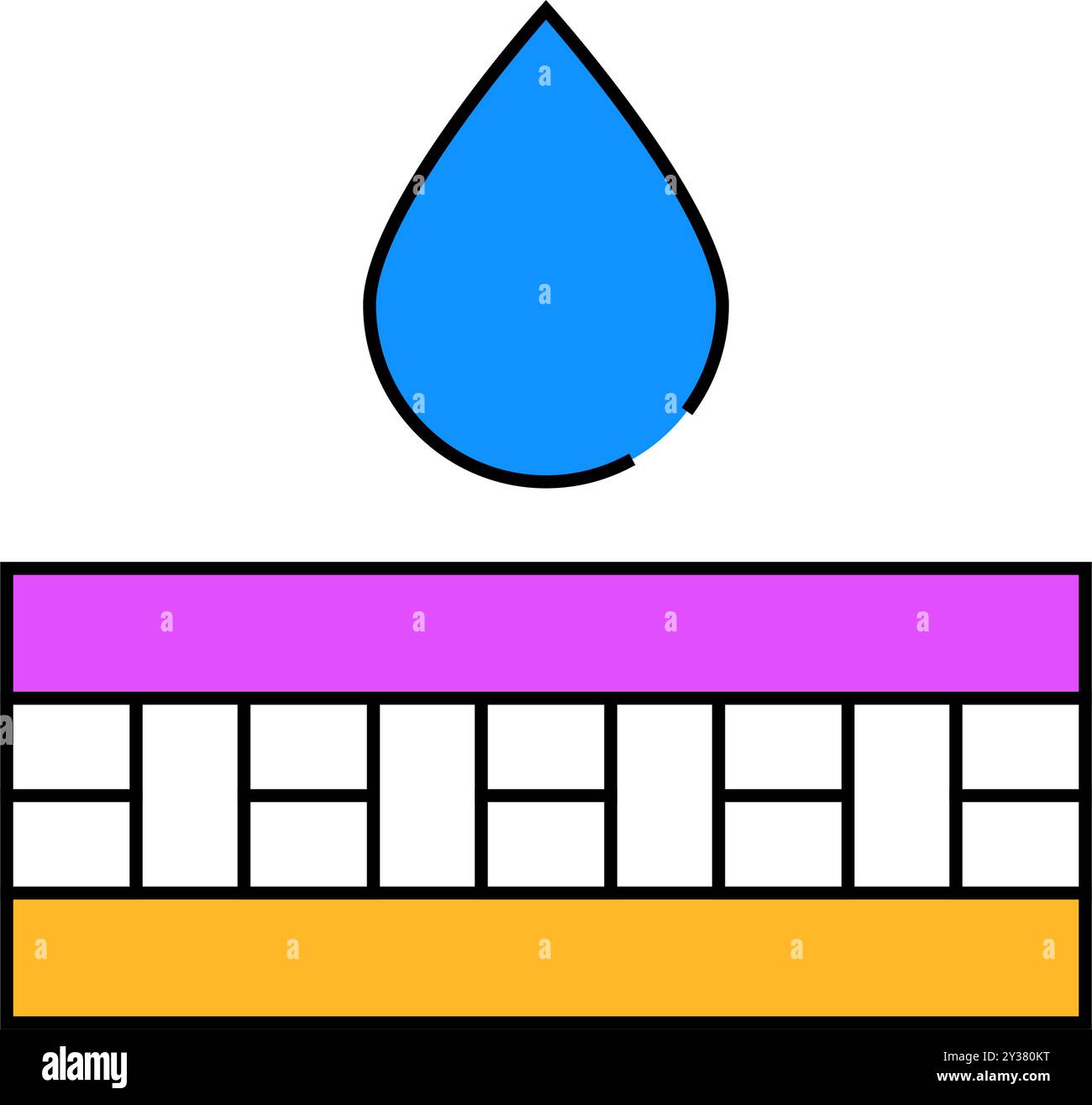 waterproof layer water drop icon color illustration Stock Vector Image ...
