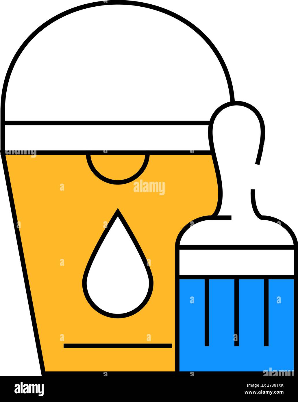 bucket with brush icon color illustration Stock Vector Image & Art - Alamy