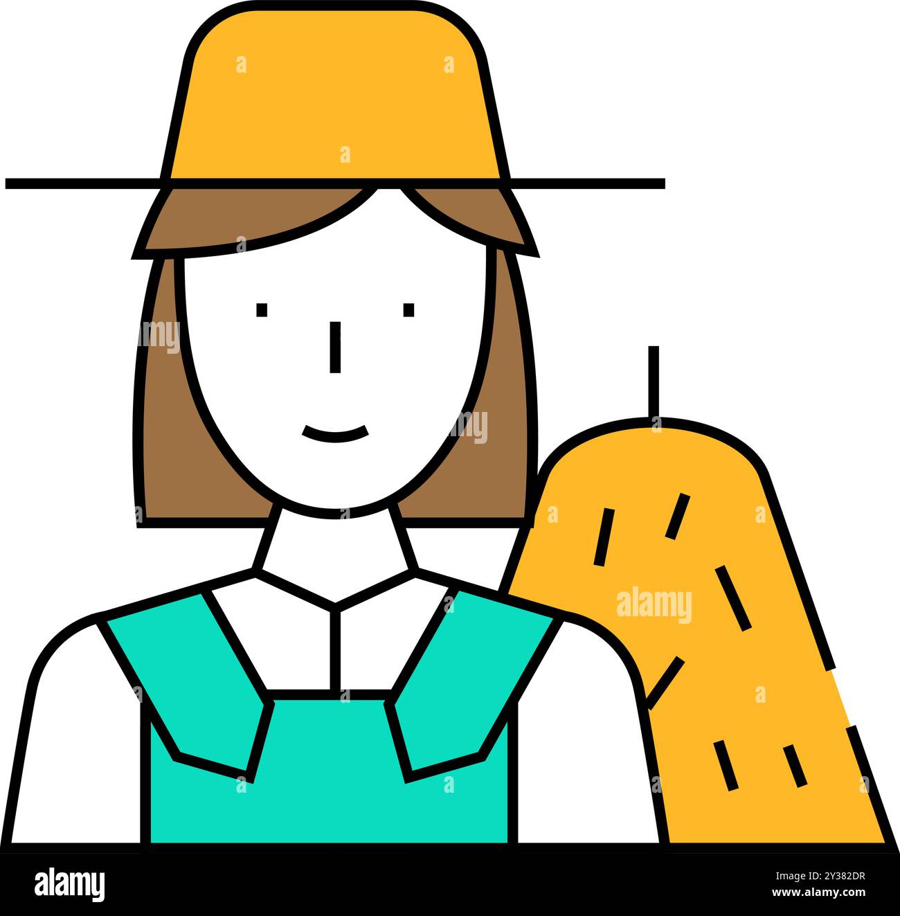 farmer woman job icon color illustration Stock Vector Image & Art - Alamy