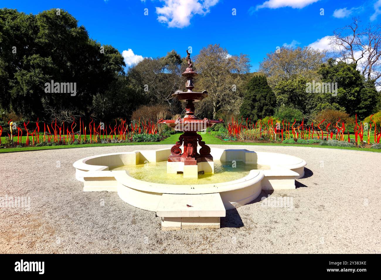 Botanical garden water fountain, Adelaide, South Australia Stock Photo