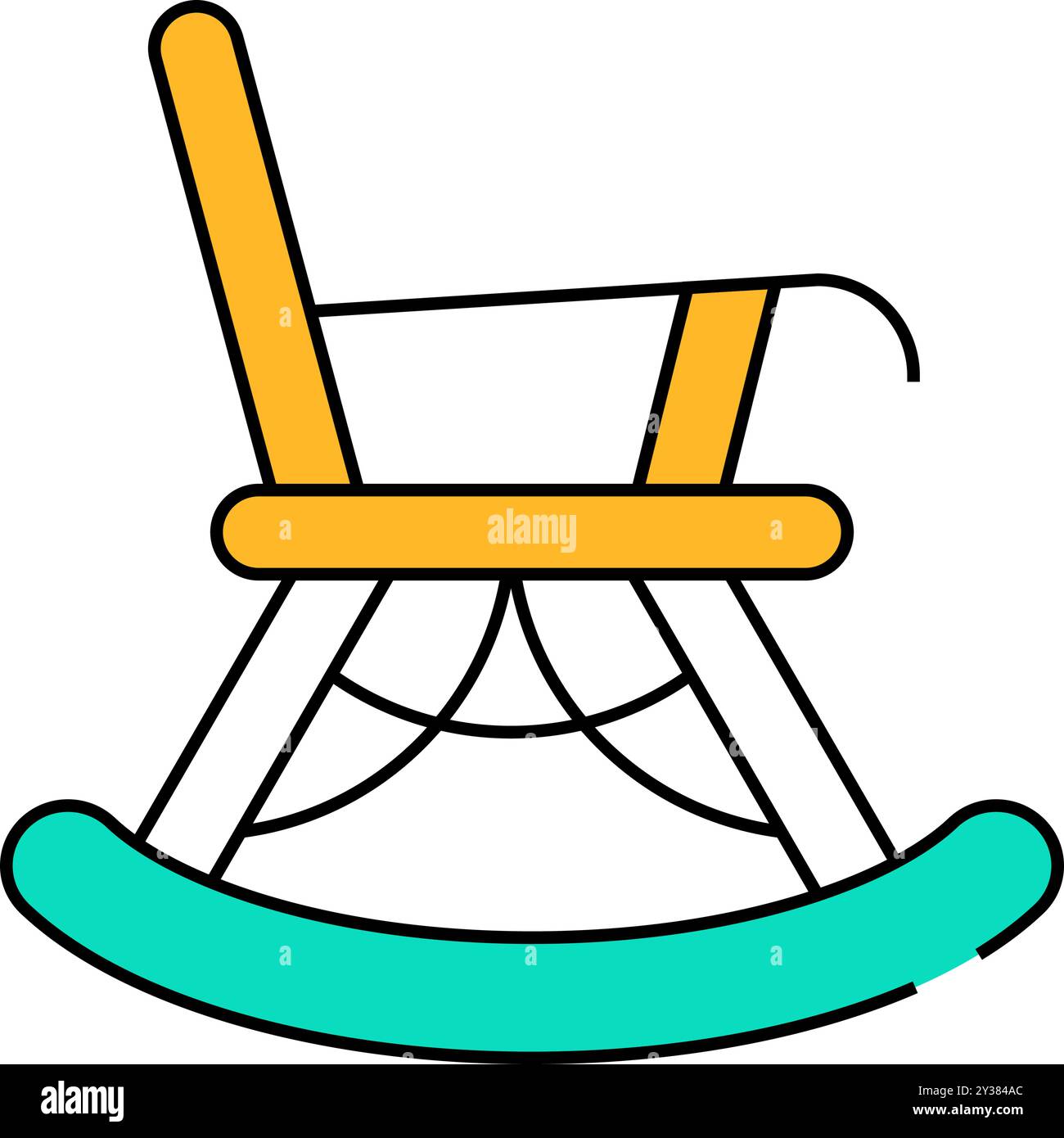 rocking chair sign icon color illustration Stock Vector Image & Art - Alamy