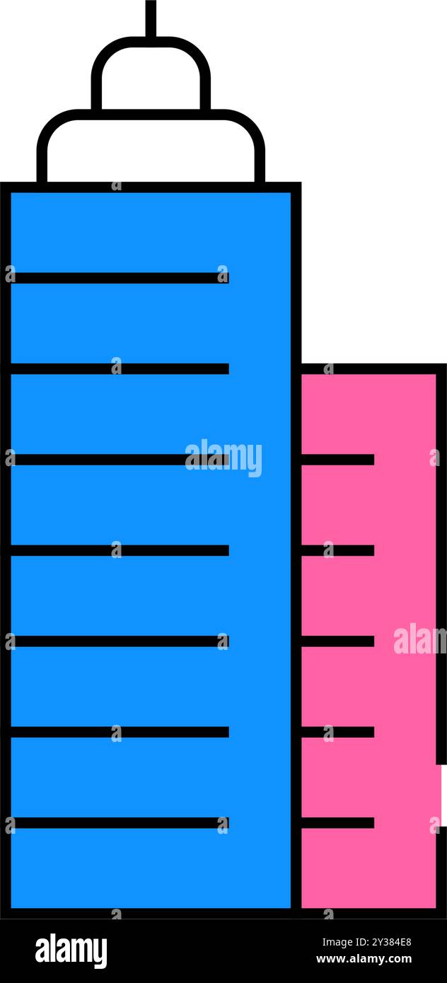skyscraper building icon color illustration Stock Vector Image & Art ...