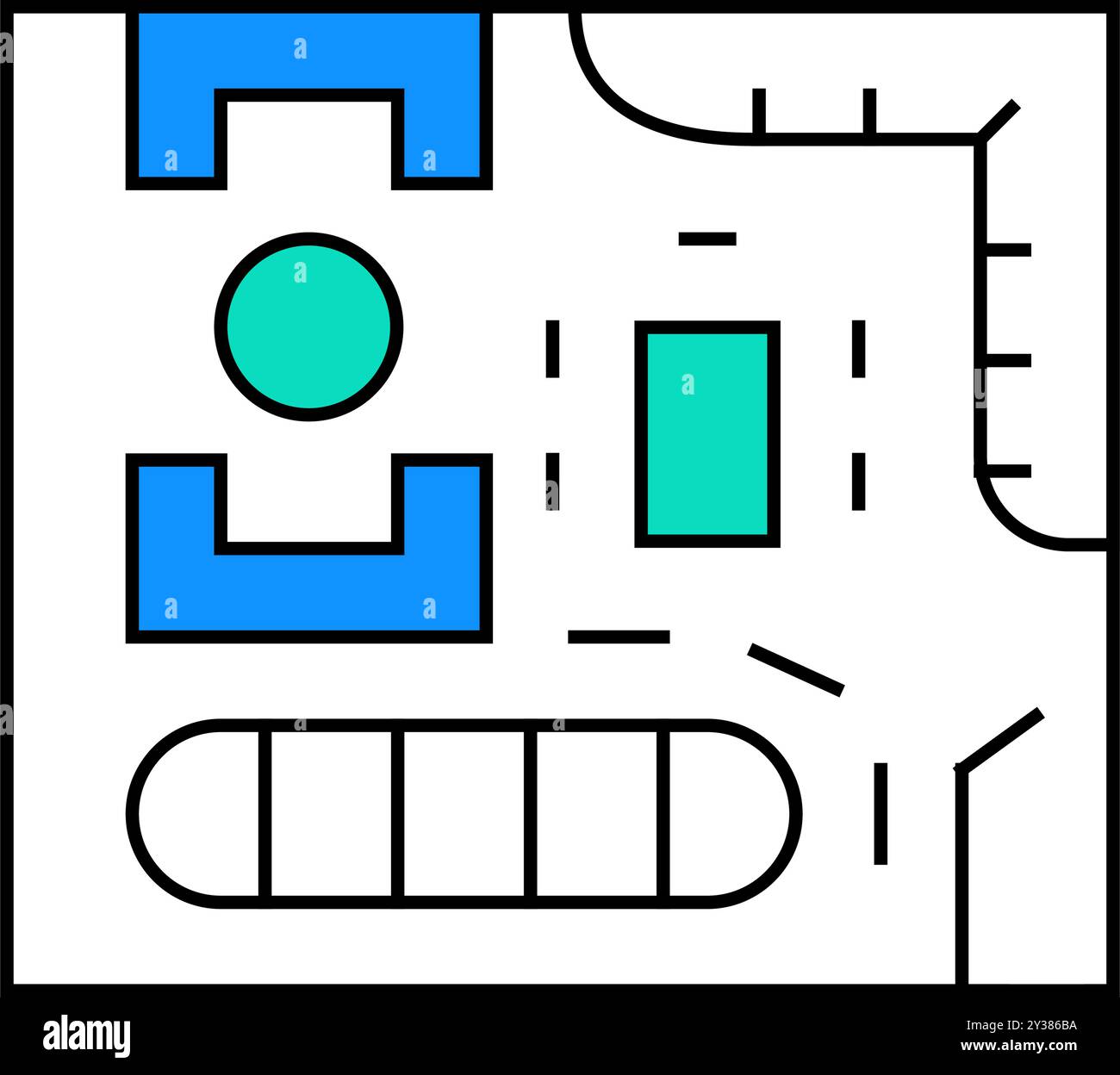 coworking layout icon color illustration Stock Vector Image & Art - Alamy
