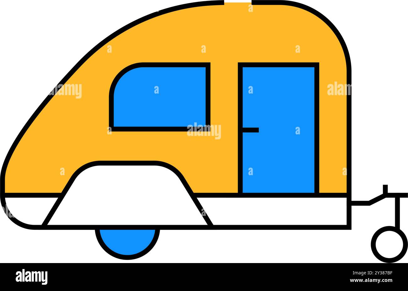Trailer home on wheels icon color illustration stock vector image art