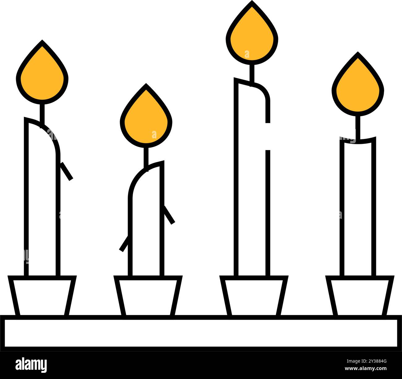 burning candles icon color illustration Stock Vector Image & Art - Alamy