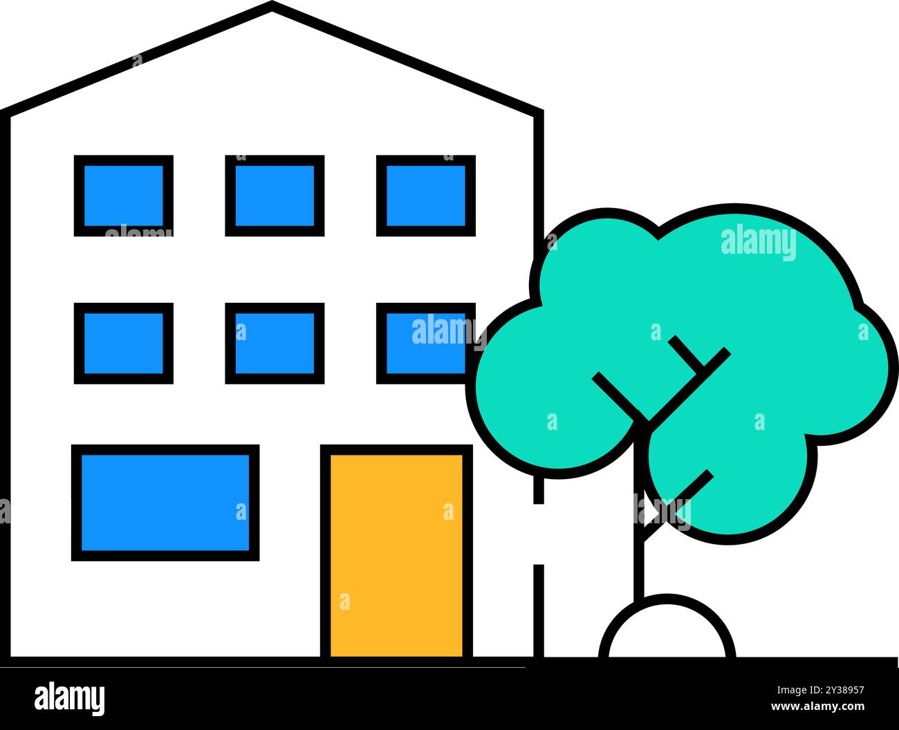 house building icon color illustration Stock Vector Image & Art - Alamy