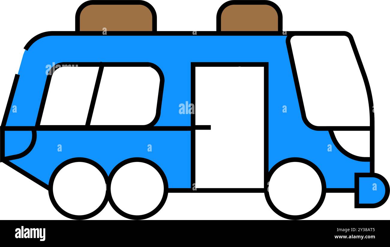 Bus home on wheels icon color illustration stock vector image art alamy