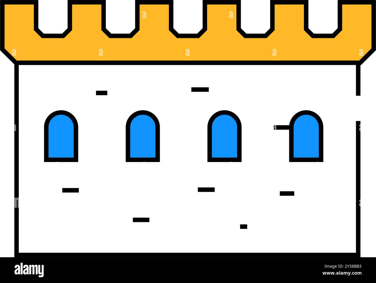 stone wall with windows icon color illustration Stock Vector Image ...