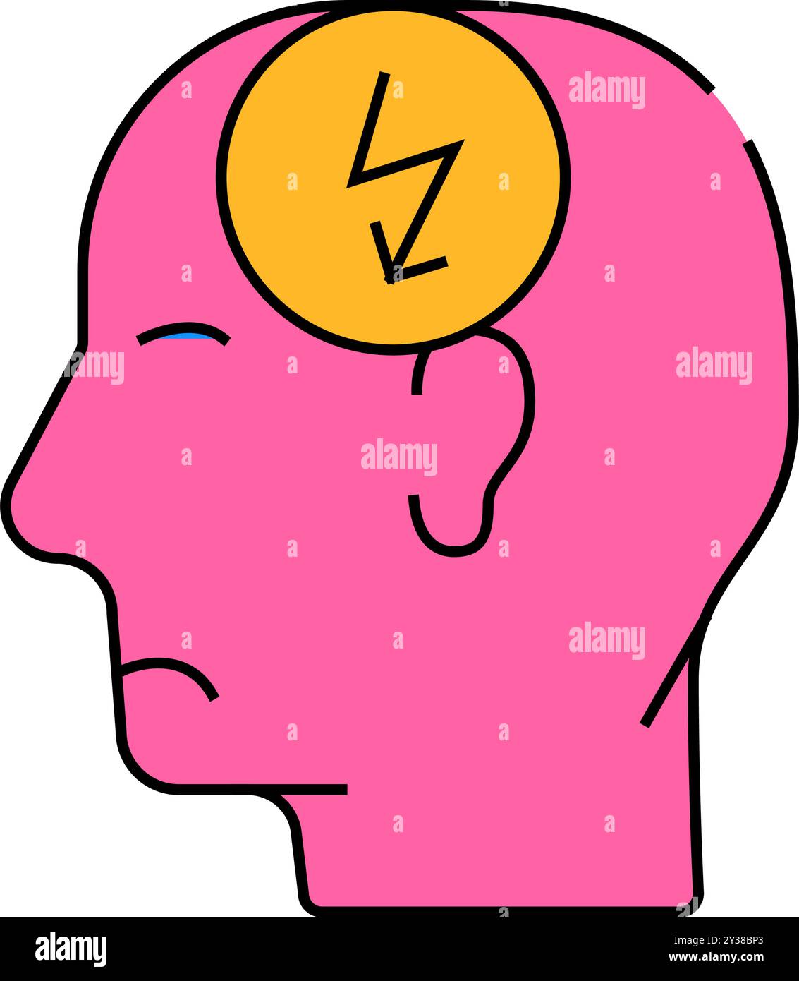 head cutting ache, headache icon color illustration Stock Vector Image ...
