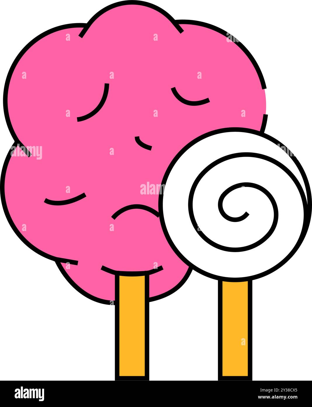 cotton candy icon color illustration Stock Vector Image & Art - Alamy