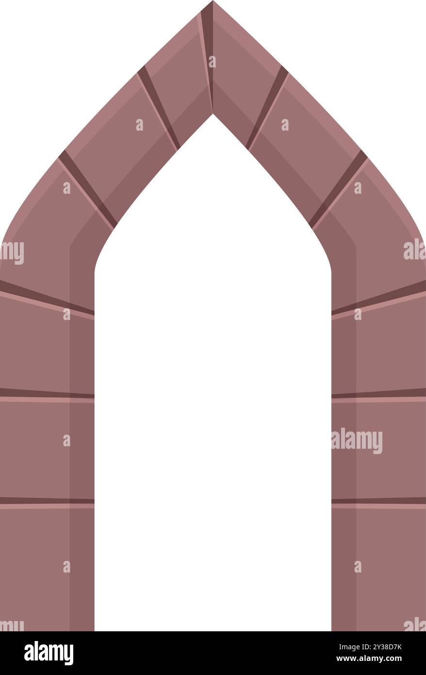 Classic architectural element, an arched passage or gateway, often found in historical structures Stock Vector