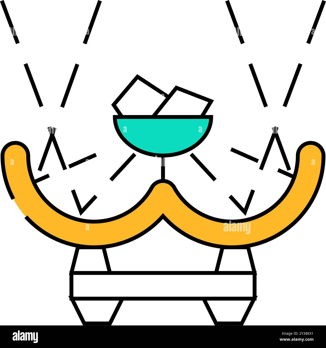sunny bbq flat icon color illustration Stock Vector Image & Art - Alamy
