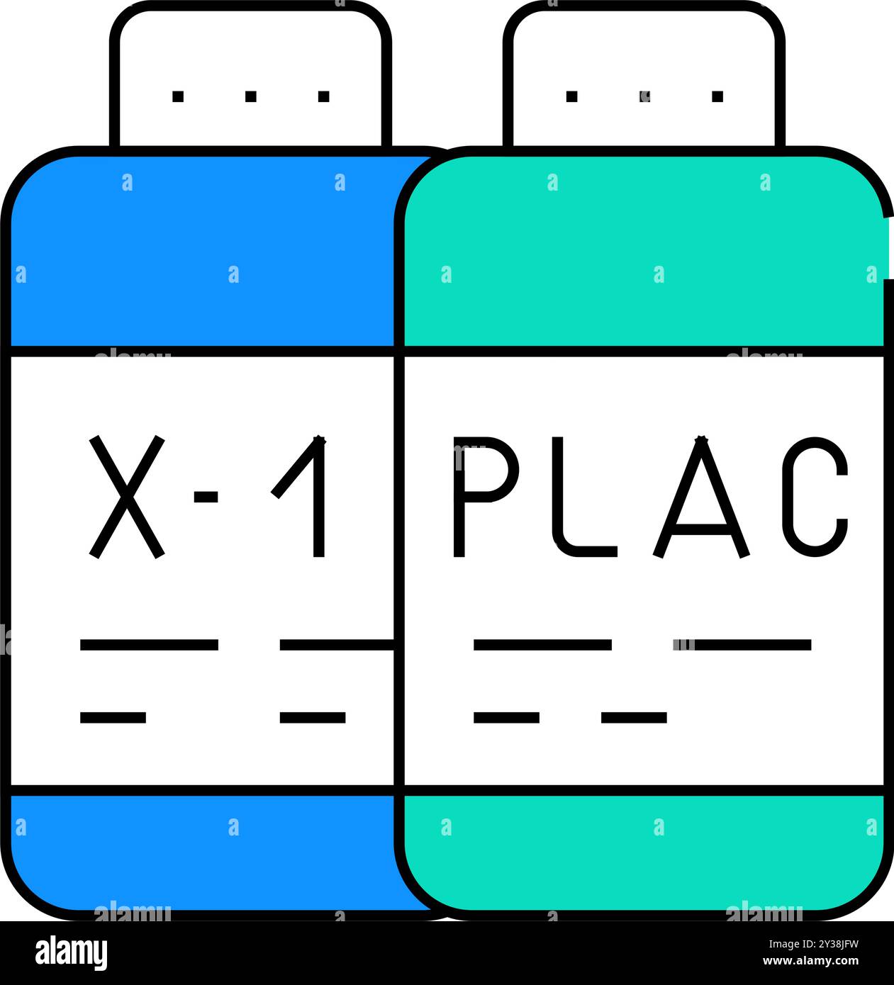 test samples of vaccine and placebo icon color illustration Stock ...