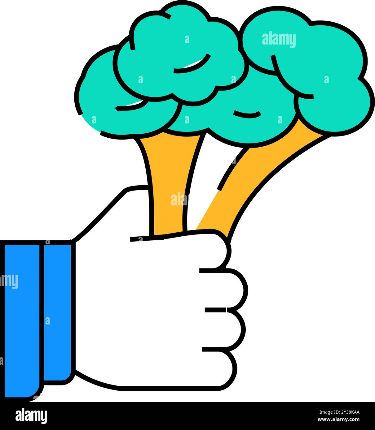 broccoli vegetable flat icon color illustration Stock Vector Image ...